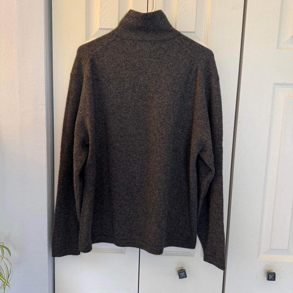 American Blue Pure Cashmere Quarter Zip Sweater Mens Medium Charcoal Gray Knit - Picture 2 of 9